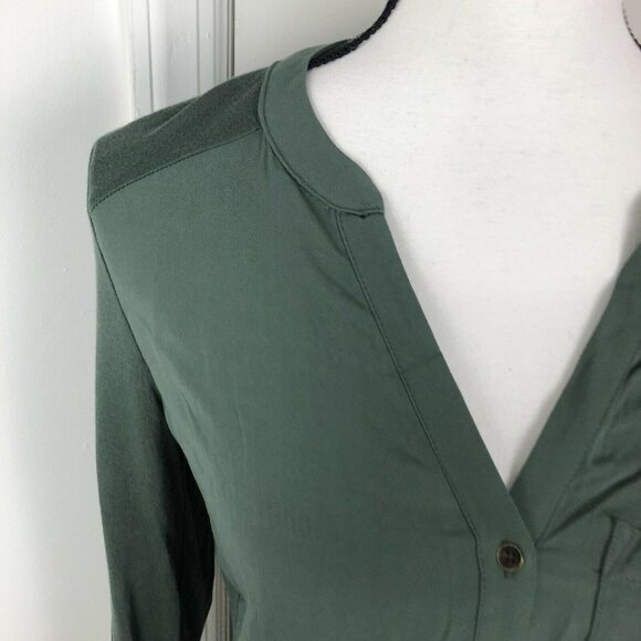 Sears Roebuck and Co Olive‎ Green Top Size Small - Picture 5 of 12